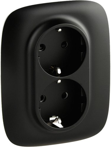 Розетка с заземлением Legrand Valena Allure 1-м. 2 мод. шторки антрацит картинка